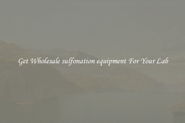 Get Wholesale sulfonation equipment For Your Lab