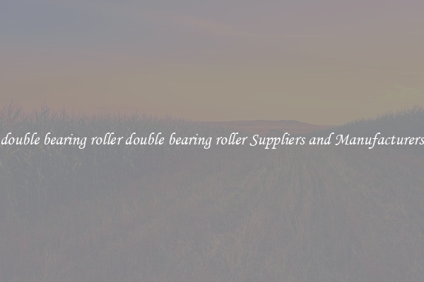 double bearing roller double bearing roller Suppliers and Manufacturers