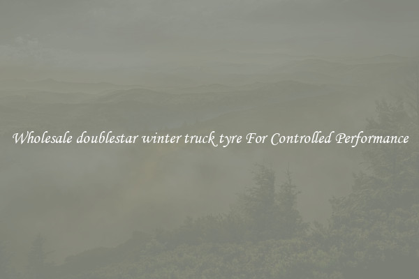 Wholesale doublestar winter truck tyre For Controlled Performance