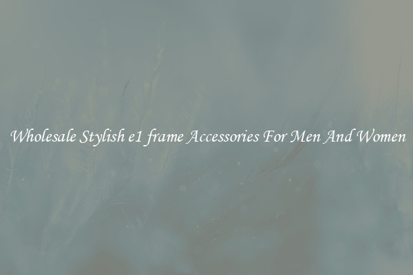 Wholesale Stylish e1 frame Accessories For Men And Women