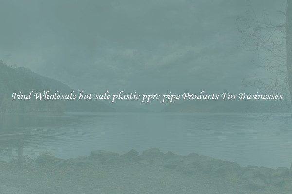 Find Wholesale hot sale plastic pprc pipe Products For Businesses