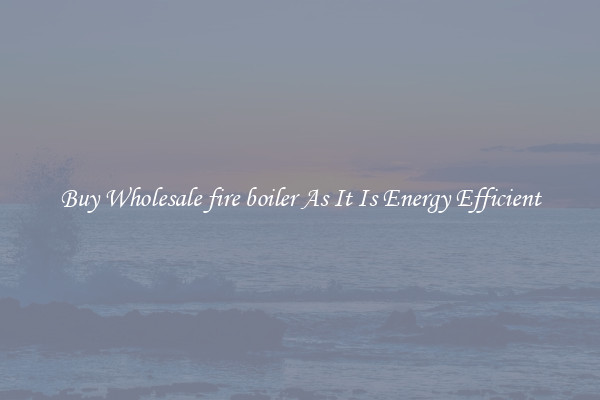 Buy Wholesale fire boiler As It Is Energy Efficient