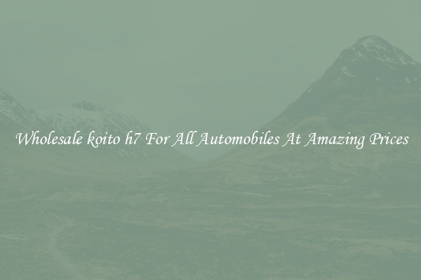 Wholesale koito h7 For All Automobiles At Amazing Prices